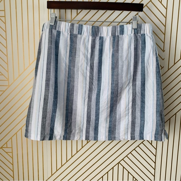 Aventura Nomad Skirt striped stripes organic cotton drawstring waist L large - Picture 6 of 7